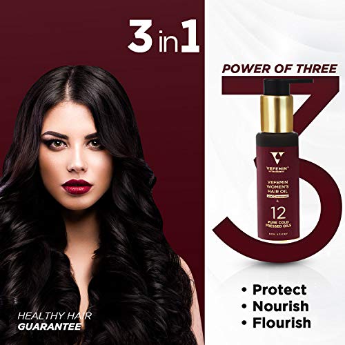 Vefemin Women's Hair Oil for hair loss treatment, powered by 12 Cold