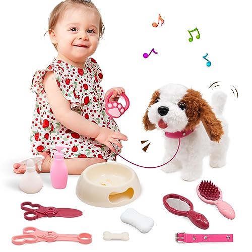 Arkyomi Hund Spielzeug Kinder,laufender Hund mit Leine der läuft und...