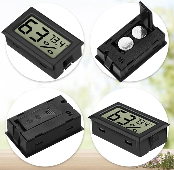 5 PCS Mini Digital Hygrometer Thermometer, Linkstyle Temperature Humidity Gauge Humidor Meter Indoor, Electronic LCD Display Monitor Fahrenheit(℉) for Reptile Aquarium Greenhouse Cellar Home Fridge