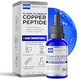 Skin Perfection GHK-CU Copper Peptides Serum for Face & Hair - Copper Peptide for Skin, Hair & Scalp - 1% Blue Liquid for Face, Neck, Body, and Scalp – Multi-Use Serum Booster with Dropper 0.5 fl oz
