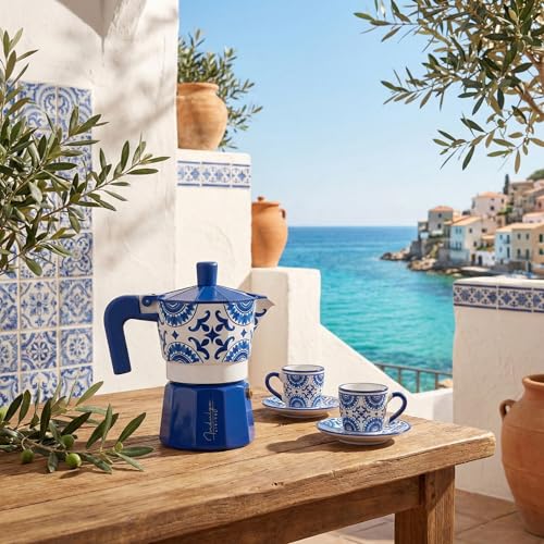 Image of Fresco Moka Pot 150ml (3 Cup) | Italian Stovetop Coffee Maker | Aluminium Moka Coffee Pot | Brews Strong Espresso-Style Coffee
