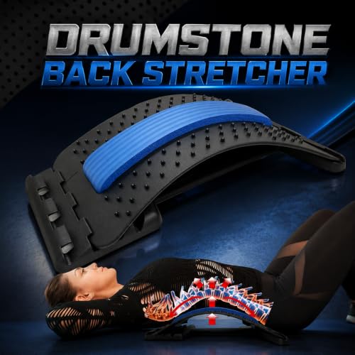 Image of Drumstone Adjustable Back & Lumbar Stretcher for Lower Back Pain Relief - 3 Level Spine Decompression Device with 88 Acupressure Points, Posture Corrector & Sciatica Support - 5 Years Warranty