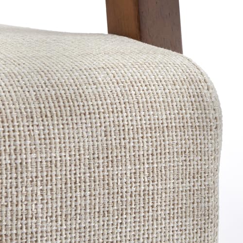 Sillón con respaldo de caña y estructura de madera marrón miniatura 5
