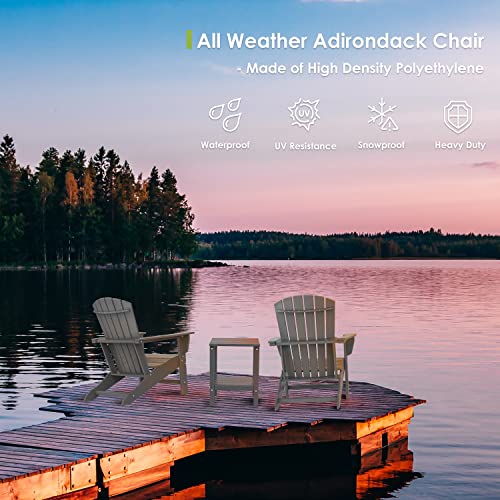 Greenvines Oversized Adirondack Chairs Set Of 2, Hdpe All-Weather Fire Pit Chairs, Plastic Campfire Chair For Deck Backyard Patio Outdoor Poolside Porch Lawn, Grey #TOP3