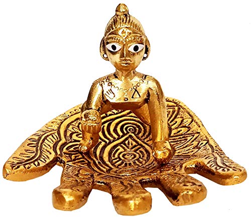 Statue en métal Krishna de Purpledip, sculpture artisanale d'Inde