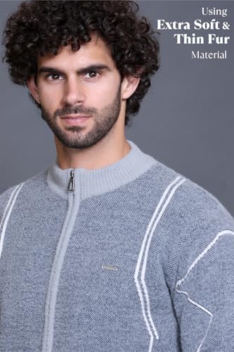 Image of GODFREY Full Sleeve Zipper Sweater for Man Winter Wear -Mens Woolen Sweaters Turtle Neck
