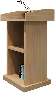 Wood Podium, Wooden Speaking Lectern, Church Pulpit Podium, Office Conference Room Mobile Podium Table, for Churches, School, Office, Wedding, Welcome DeskLight Walnut