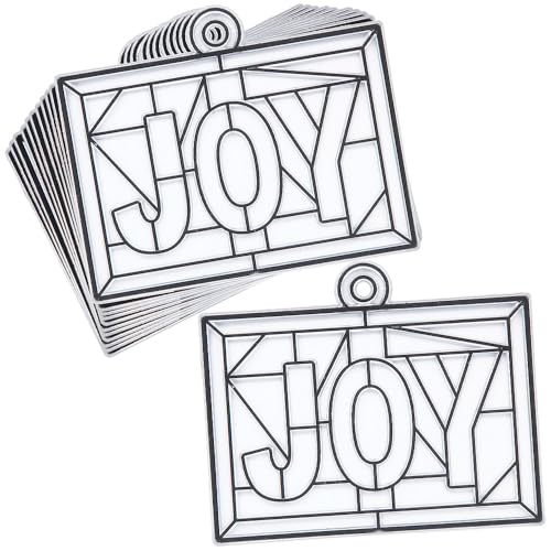 joy stained glass suncatchers - craft supplies - 12 pieces