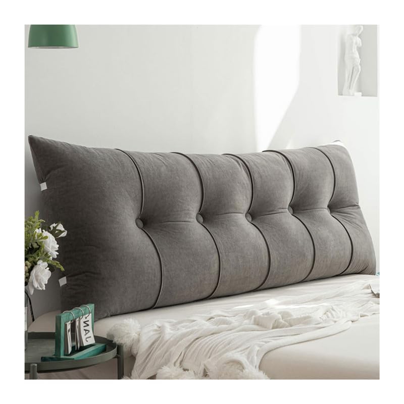 Yahbrra Back Cushion, Soft Washable Bed Headboard Cushion Suitable for Bed and Sofa, Cushion with Removable and Washable Cover, with Practical Side Compartment