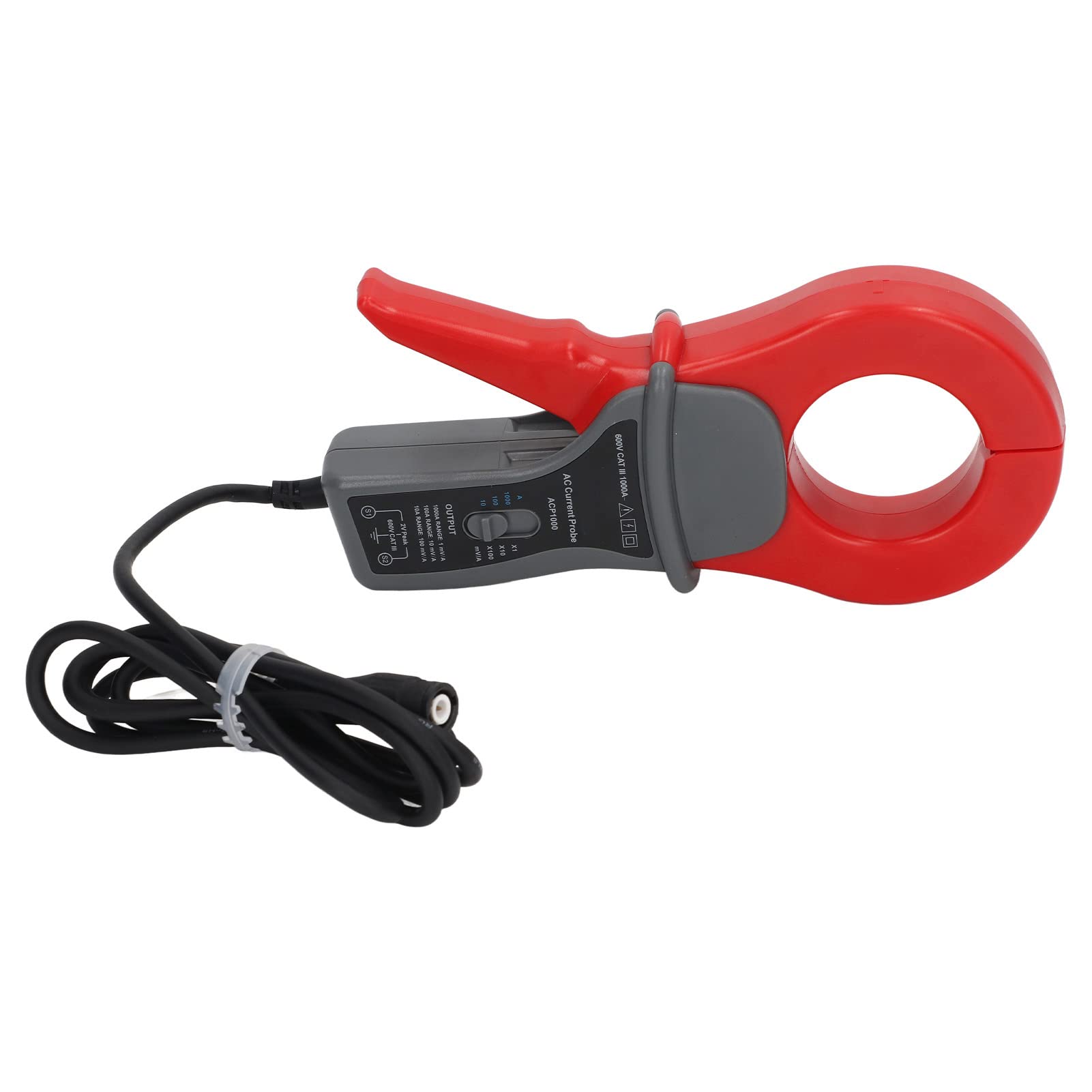 Oscilloscope AC Current Probe 10Hz To 100kHz 1000A Current Test Clamp Probe with 1.55m BNC Coaxial Output Cable
