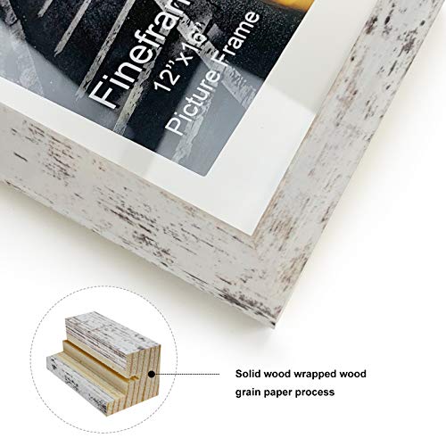 Finefrarm 12X16 Frames Display 11X14 Picture With Mat Or 12 X 16 Photo Without Mat Rustic Style Picture Frame Wall Art For Living Room Wall Mounting Decor #TOP2