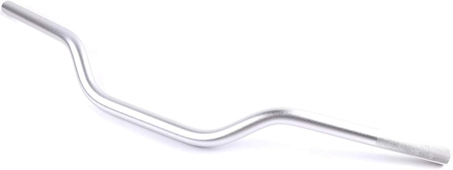Kierownica motocyklowa, kierownica motocykla 22 mm uniwersalna kierownica motocyklowa CNC motocykl kierownica ze stopu aluminium motocykl skuter retro czarne uchwyty antykorozyjne (kolor: srebrny)