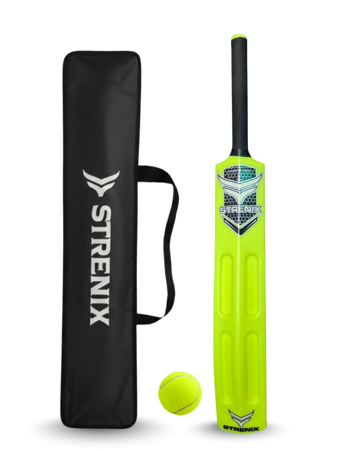 Pro Plastic Bat 8 No Plain & Scoop Powershot Edition with Free Ball & Carry Bag (Green, Long Handle)-image-37