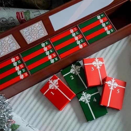 2025 Adventskalender mit 24 Mini-Buch-Anhängern, Weihnachts-Countdown-Kalender mit literarischen Ornamenten zur Dekoration, für Bücherliebhaber als Geschenk