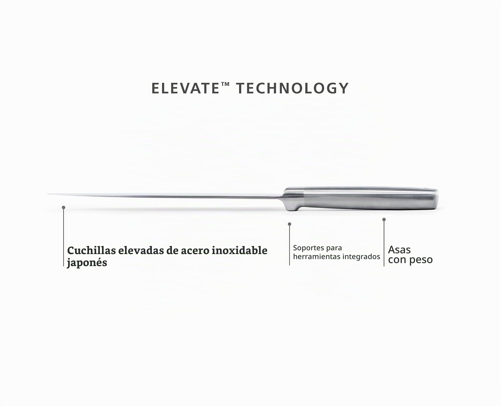 Joseph Joseph Elevate Cuchillos de Cocina Profesionales, Acero Inoxidable Japones, 5 piezas, Bloque en Bambú
