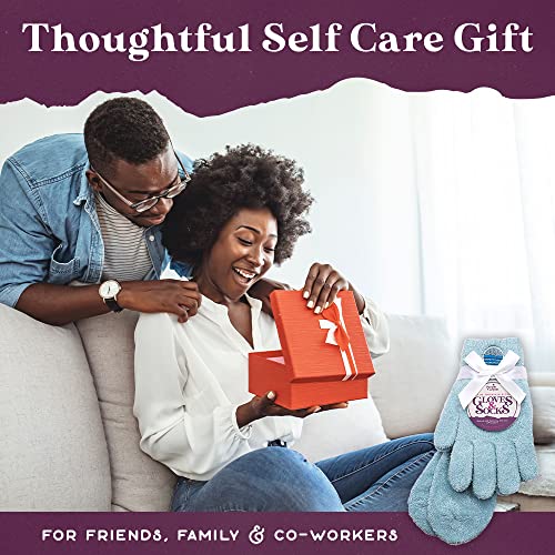 Aloe Socks And Gloves Set | Blue Moisturizing Socks And Gloves Infused With Aloe And Vitamin E | Spa Socks And Gloves For Women #TOP4