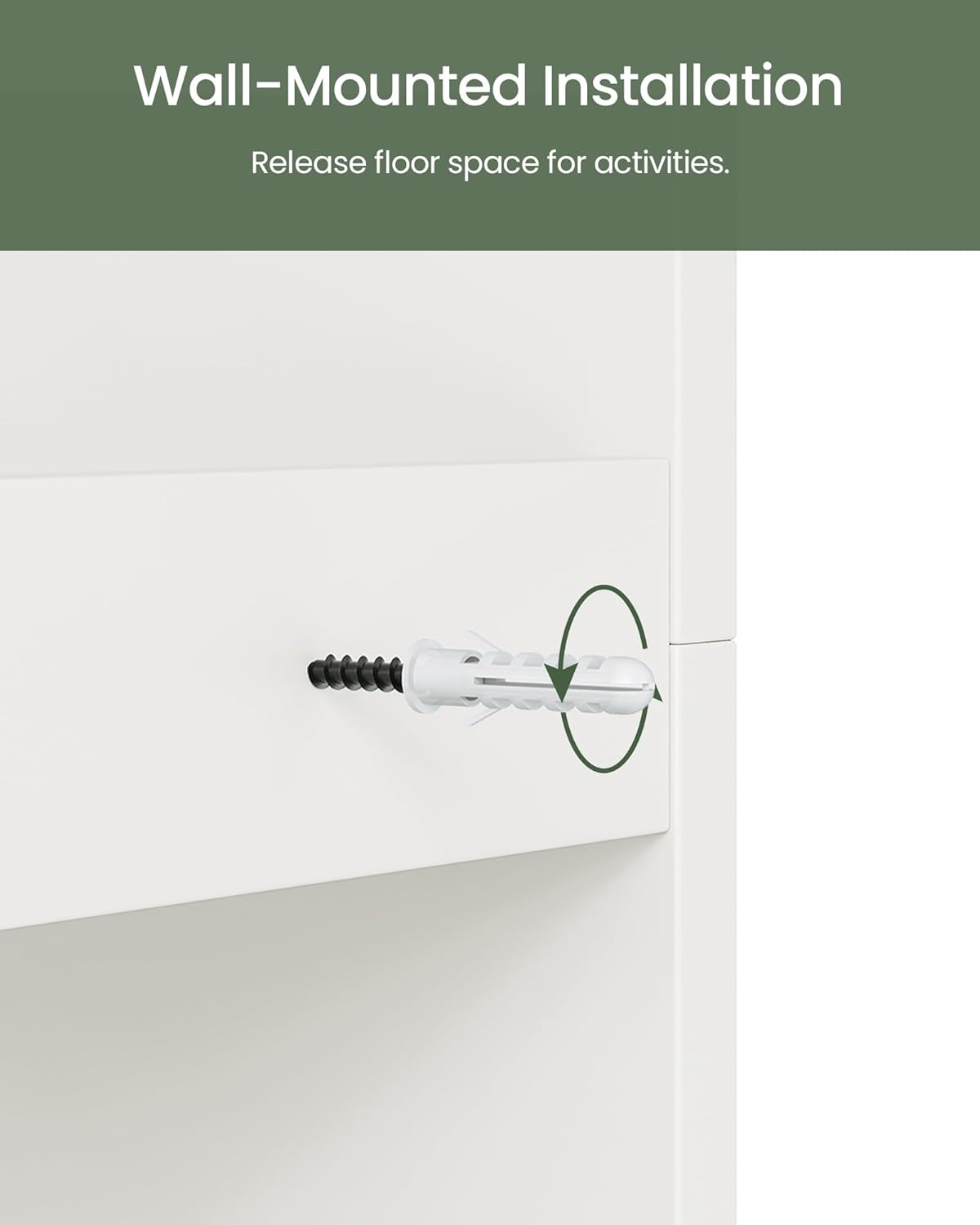 Kids Bookshelf, 15.7 Inch Wall Mounted Bookshelf, 4-Tier Nursery Book Shelves, Book Shelf for Kids Room, Bedroom, Living Room, Playroom, White MCW04WB - Image 6