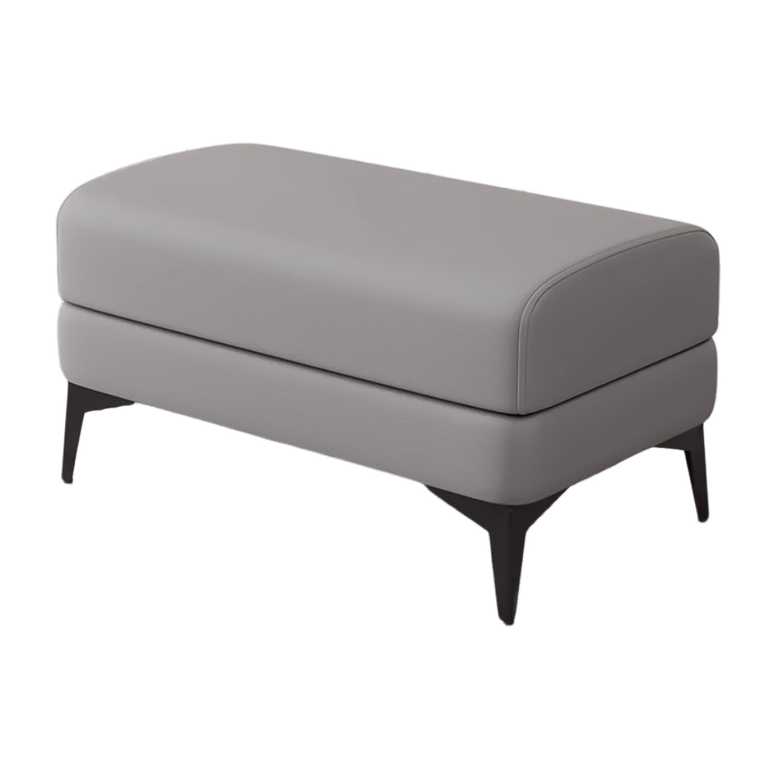 GHFXSCV Grey Upholstered Bench for Bedroom & Dining Room, 330 lb Capacity, Faux Leather Long Storage Seat with Stitching, Perfect for Shoes in Entryway & Living Room (60cm)