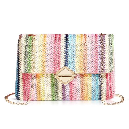 Bolso de Playa Bohemio de Paja para Mujer