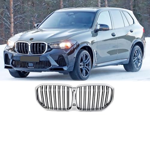 SUDAMONA Front Kidney Grille w/Camera Hole Fit For 2019 2020 2021 2022 2023 BMW X5 G05 X5M F95 M-Performance,Double Slat Style,Chrome&Gloss Black by SUDAMONA - Used condition - US$80.99
