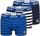 Dock13 Herren Boxershorts Maritim 3er Pack Dunkelblau
