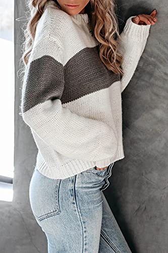 Image of NEYOUQE Womens Long Sleeve Color Block Pullover /Cardigan Sweaters Striped Tops Casual Hoodies Sweatshirts Jackets