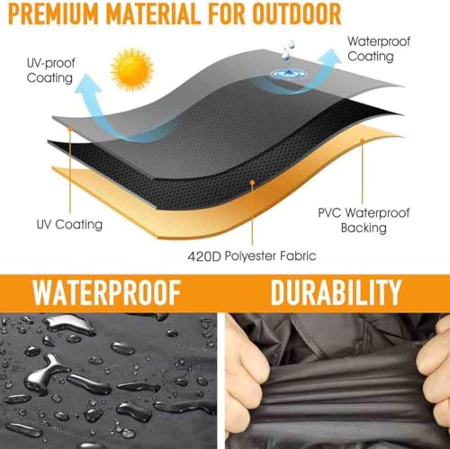 130 * 60 * 71cm Deck Box Cover,420D Oxford Waterproof Outside Patio Storage Bench Deck Boxes Covers with Hidden zipper design