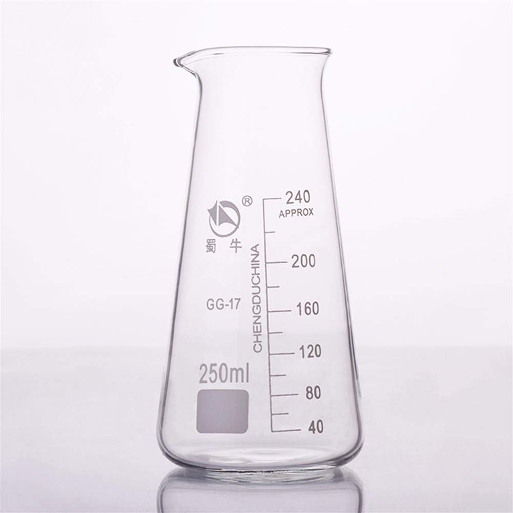 Laboratorio 3 Pezzi 250ml Becher Conico a Forma di Triangolo per Laboratorio di Chimica Bilancia Laboratorio di Misurazione Addensato Educazione Forniture per Ufficio Scienza (Capacity : 250ml)
