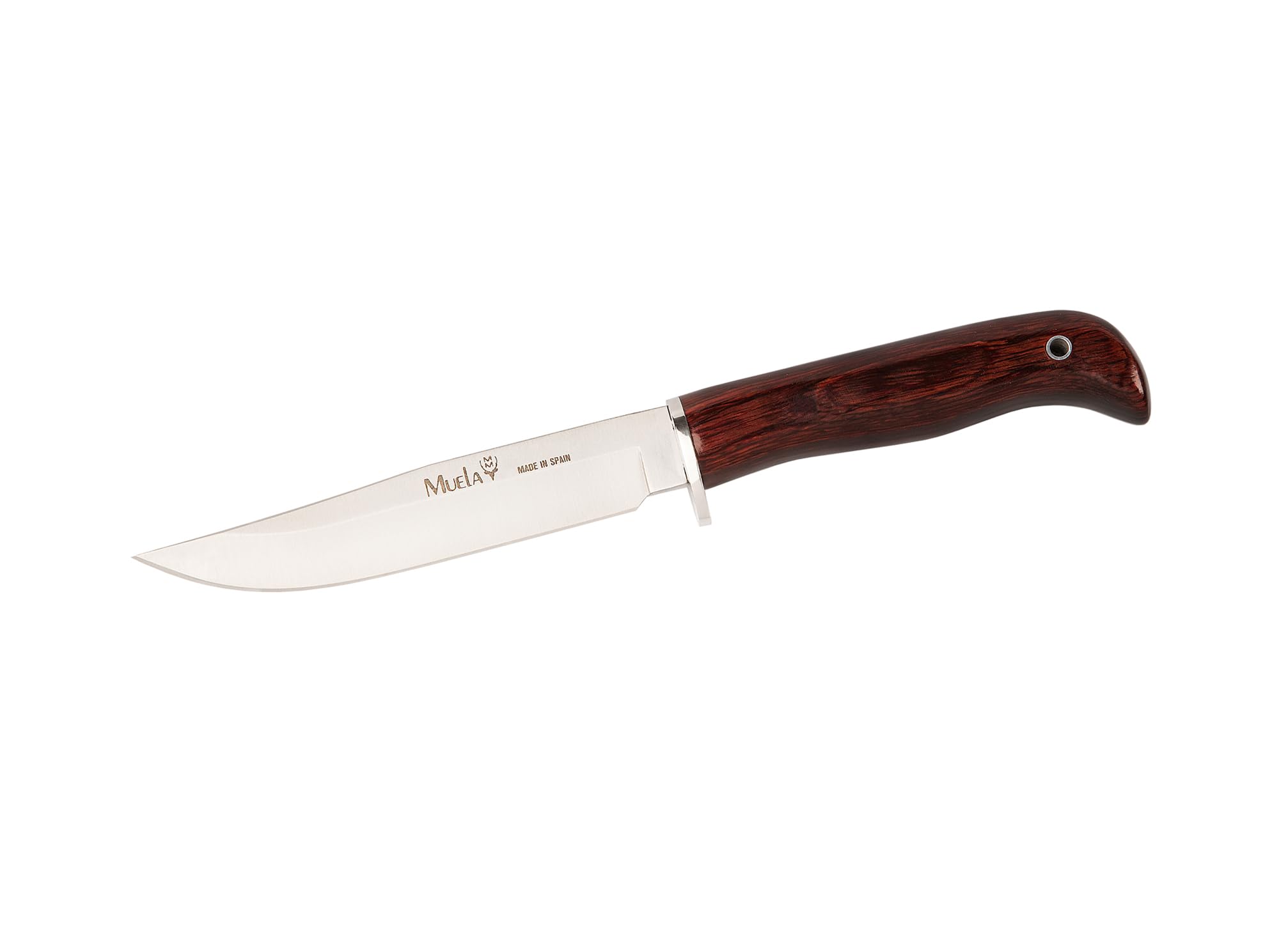 LO TRINCO YO Muela GREDOS GRED-13R hoja de acero MoVa de 13 cm y mango de madera prensada de rosewood y latón para Caza, Pesca, Supervivencia y Bushcraft.