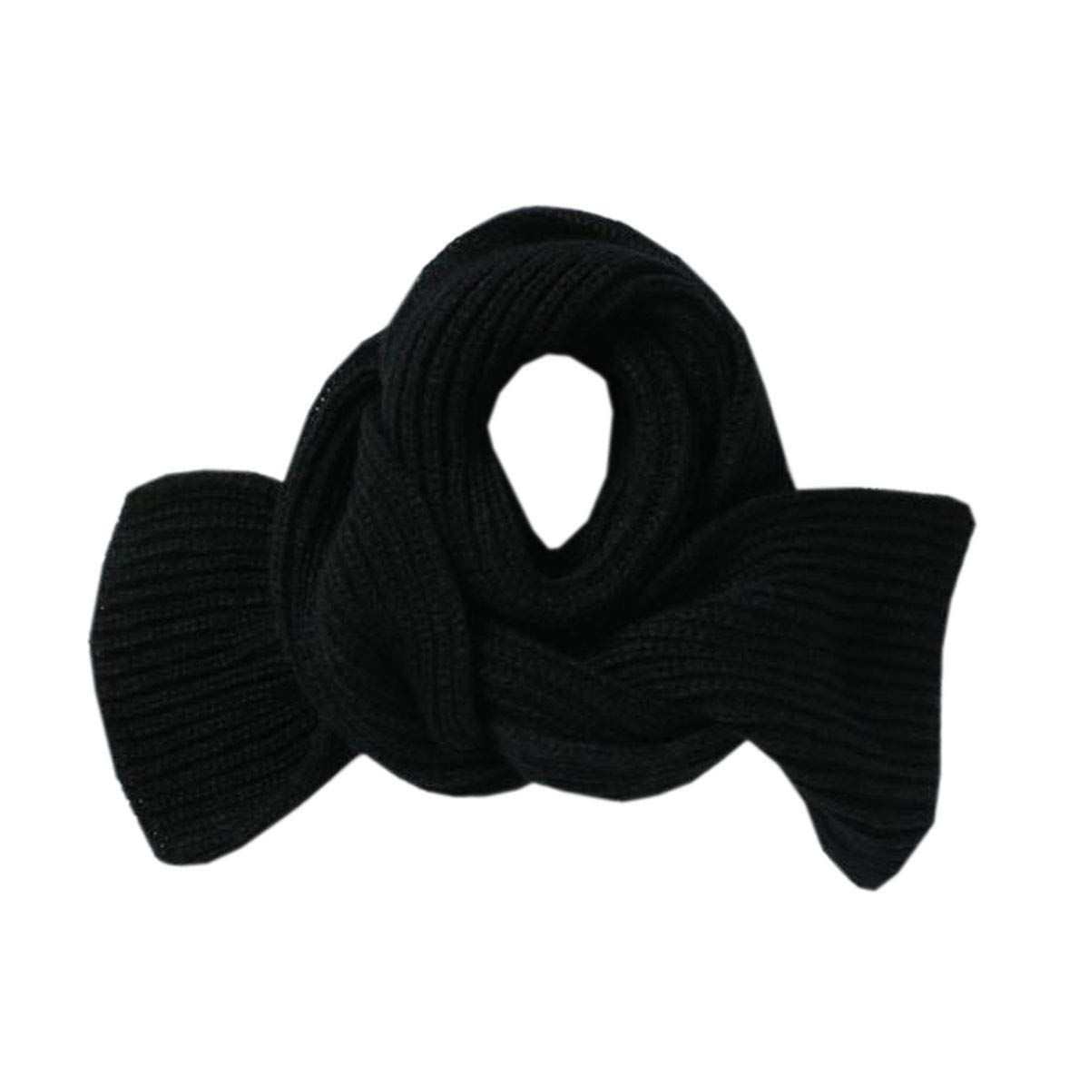 ACVIP Kids Winter Long Scarf Girls Boys Knitted Warm (Black)