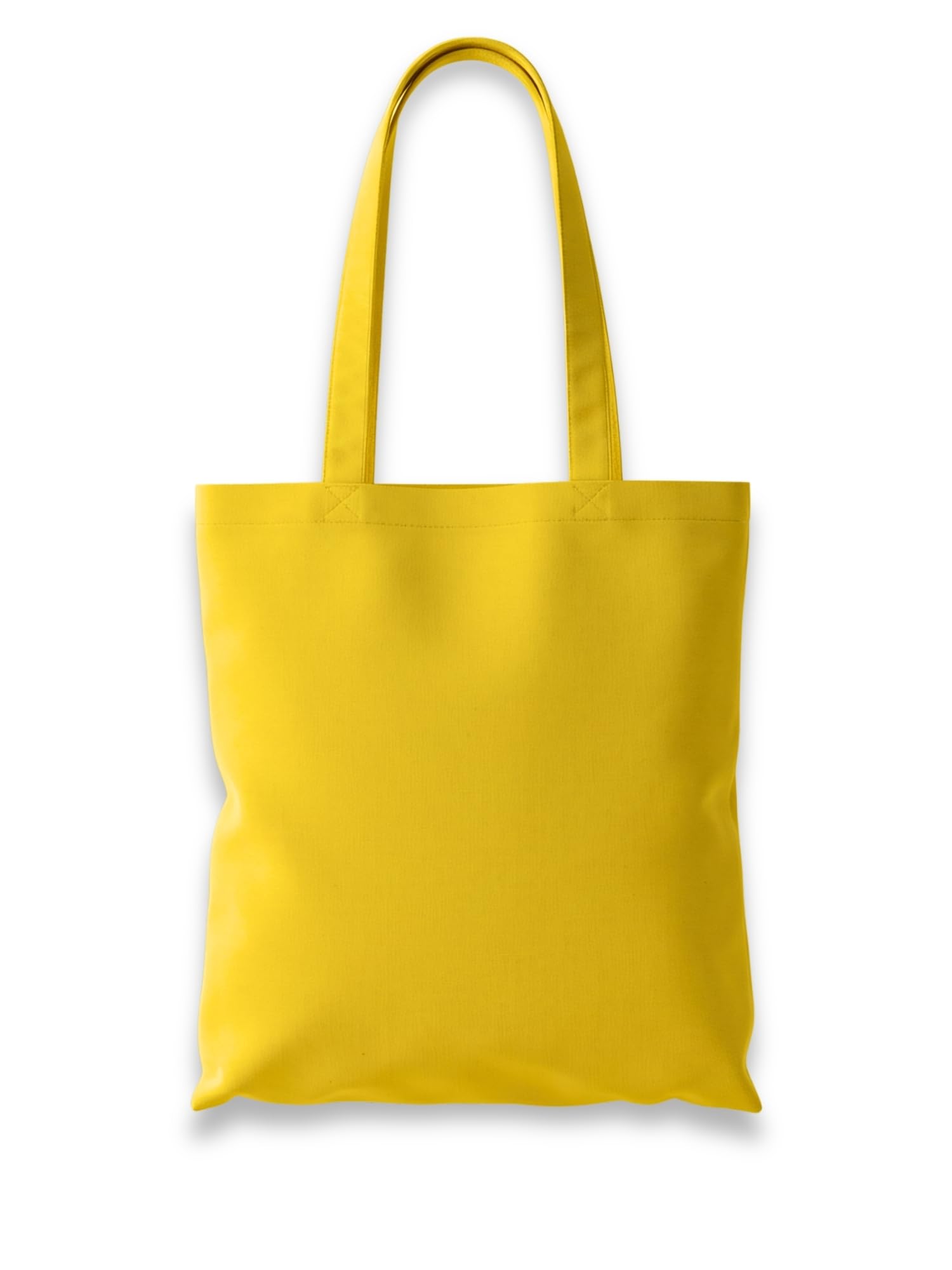 Wonky Line Premium Cotton Tote Bag, Eco-Friendly Shopping Bag, 100% Cotton Canvas, Reusable Grocery Cloth Bag, Extra Strong Long Handle Double Stitched Ideal for Printing (Mustard Yellow)