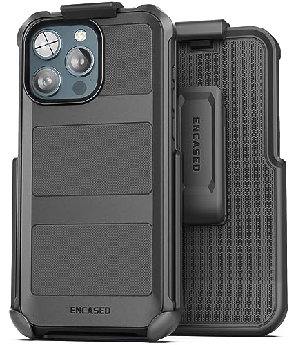 Image of Encased Falcon Armor Designed for iPhone 15 Pro Max Case with Belt Clip Holster - Ultra Protective Shockproof Cover (Compatible with MagSafe)