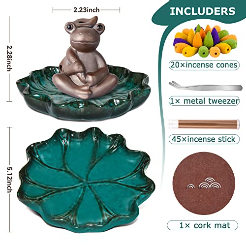 Cute Frog Incense Holder,Incense Waterfall Burner & Incense Holder For Sticks,Ceramic Incense Burner Holder For Home Room Decor #TOP1
