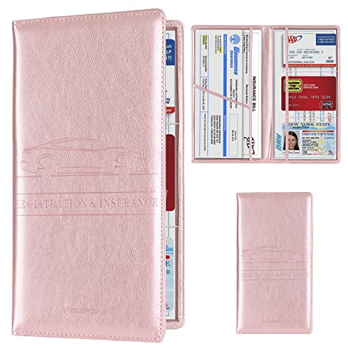 Image of TOURSUIT Car Registration & Insurance Card Holder, Rose Gold