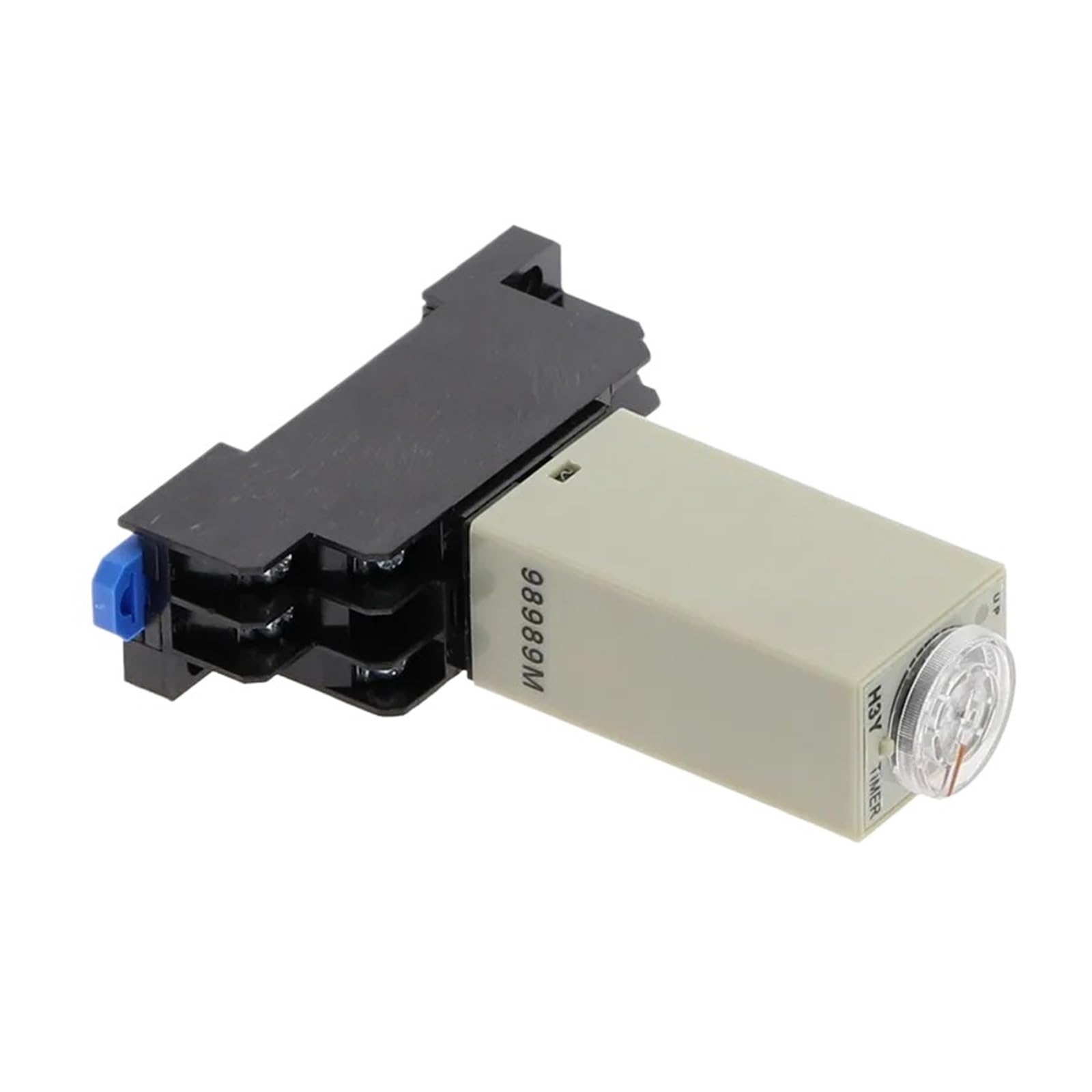 PKNVKZIDK 1pc 0-3-Minute Power-on Delay Rotary Knob DPDT Timer Timing Time Relay AC 220V H3Y-2 With Base Socket