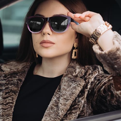 Trysee® Polarized Fit Over Sunglasses for Women, Trendy Wear Over Glasses Shades UV400 Protection TS80102