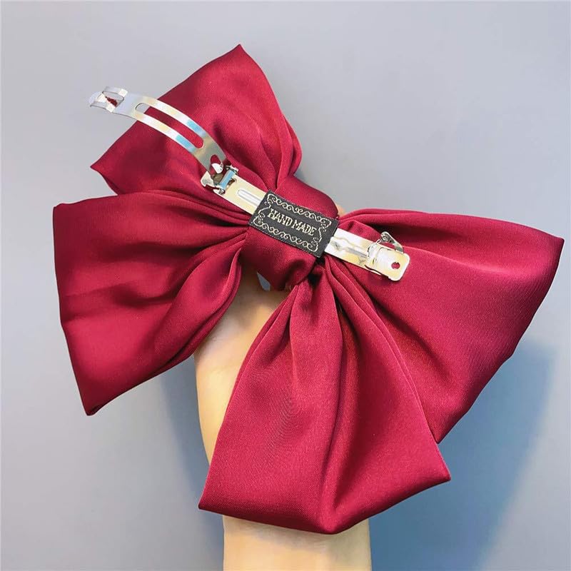 Shidara 1 Pcs Luxury Hair Clip Big Red Bow for Women Girls Hair Accessories Hair Styling Tools Party Favors Decoration