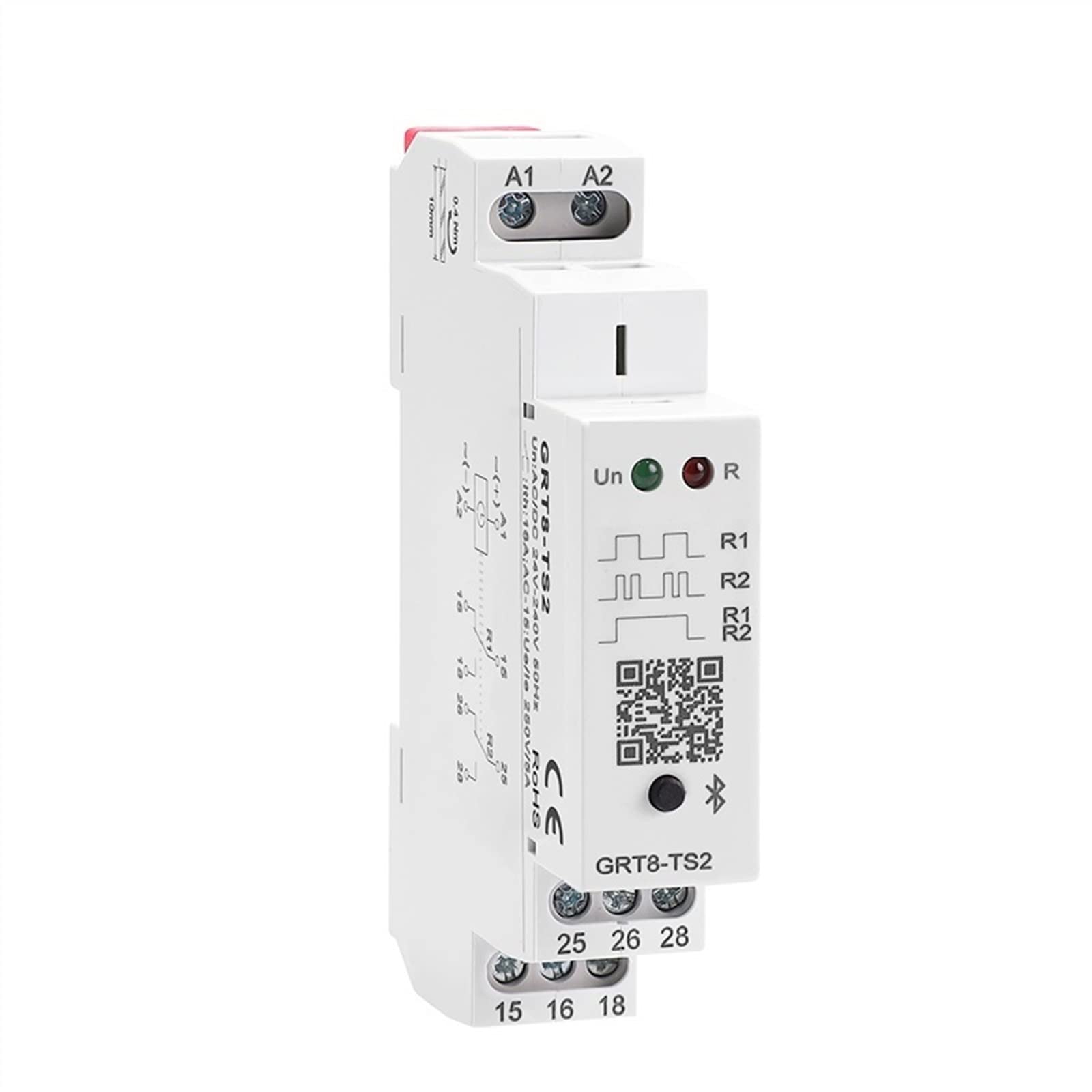 GRT8-TS Relè di controllo del tempo AC/DC24V-240V Power On Off WirelessTimer Switch 16A Mobile Control APP 1Pcs(Ios System,GRT8-TS1 ACDC24-240V)