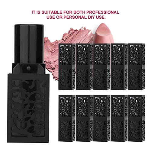 10Pcs Lipstick Container 12.1mm Lipstick Tube Empty DIY Cosmetic Lip Balm Container Bottle for Salon and Home Use(Black) - Image 3