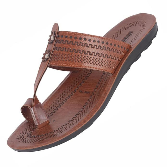 Image of Poddar Slippers, Sandals & Chappals for Men | Synthetic Leather Comfortable Footwear | Daily Use, Casual, Party, Stylish, Durable, Waterproof, Soft Sole, Anti-Slip (30052 Slipper)