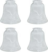 Vista 1 de Aspen Creative 23030-4 Pantalla de Vidrio para Ventilador de Techo Transicional de Alabastro en Forma de Campana con Accesorio de 2-1/8", 4-3/4