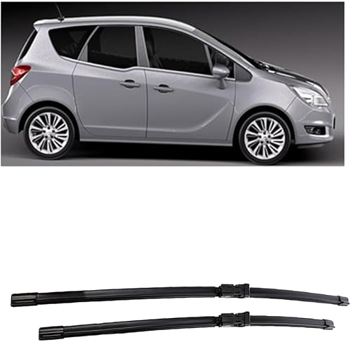 RESKIU Car Front Windshield Wiper Blade Set Replacement for Opel Meriva B 2010-2017, All Season Windscreen Wipers Quiet Easy Installation