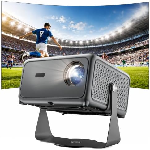 4K Beamer Outdoor Tageslicht 2200 ANSI Smart Projektor mit Apps, MEMC | AI Autofokus & Trapezkorrektur, 30W Dolby Audio, 360° Schwenkstativ, für ein Flexibles Heimkino, Gaming, Fil
