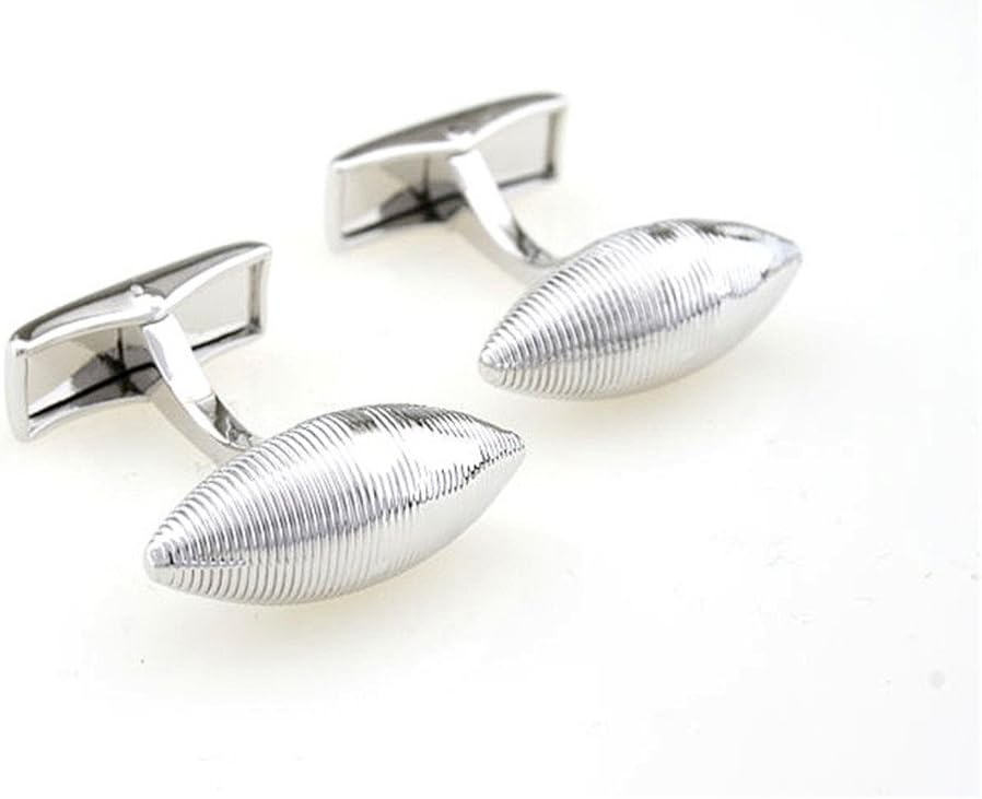 Casoty Jewelry Hottest Oval Silkworm Chrysalis Shaped Mens French Cufflinks Fashion Dress Accessories Jewelry Ornament (Silver)