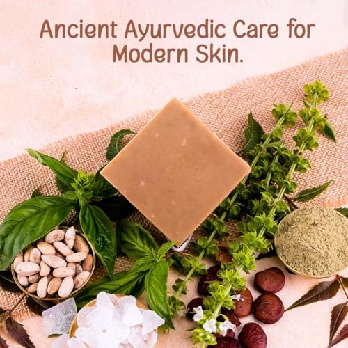 Image of Naturalis Neem Soap for Skin Itching with Pure Camphor and Tulsi - Handmade and Organic Soap Bar, Cold-Processed Natural Skin Care, Ideal for Acne and Blemishes,100g