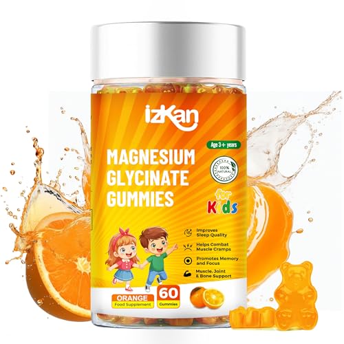 Magnesium Glycinate Gummies 100mg for Kids, Calm Magnesium Gummies for Sleep, Relaxation, Brain, Focus, Bone, No Melatonin, Gluten Free, Non GMO, Vegan, 60 Gummies (1)