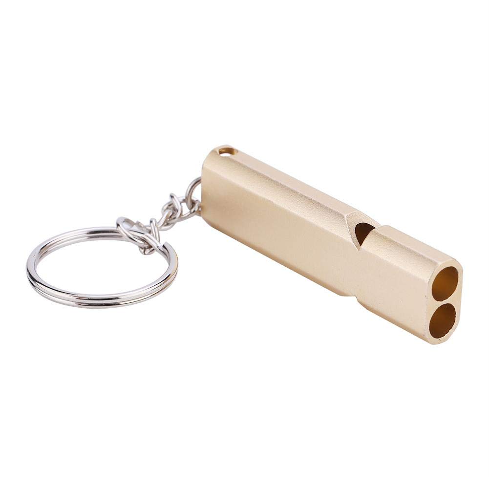5 Sifflets De Survie Haute Décibels - Double Tube En Métal, Avec Porte-clés, Pour Randonnée, Camping, Entraînement Ou Urgences - 5