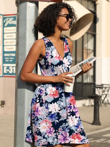 Image of CATHY 2026 Womens Casual Dress Summer Sleeveless Dresses V Neck Wrap Sexy Sundress with Pockets S-2XL