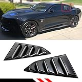 Cuztom Tuning Fits for 2016-2018 Chevy Camaro Matt Black Finish Side Window 1/4 Quarter Louver Cover Vents Scoop