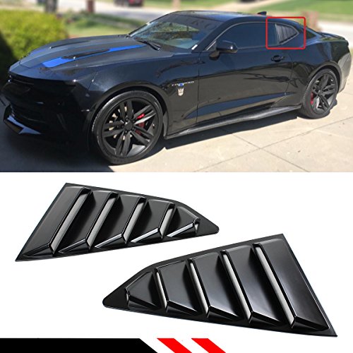 Cuztom Tuning Matt Black Finish Side Window 1/4 Quarter Louver Cover Vents Scoop Compatible for 2016-2022 Chevy Camaro